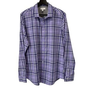 Calvin Klein Men's Purple Checkered Shirt Size M 100% Cotton